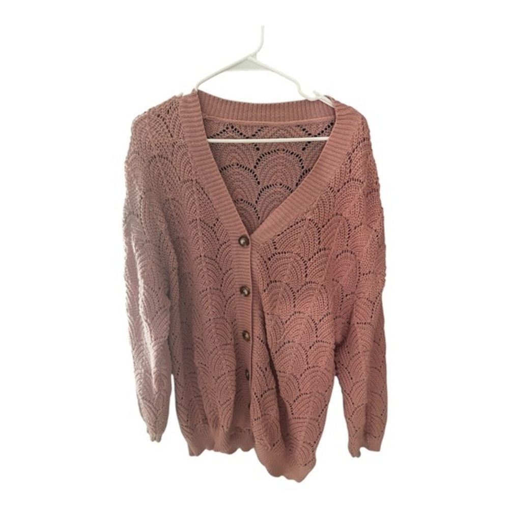 SHEIN Dusty Pink Knit Cardigan